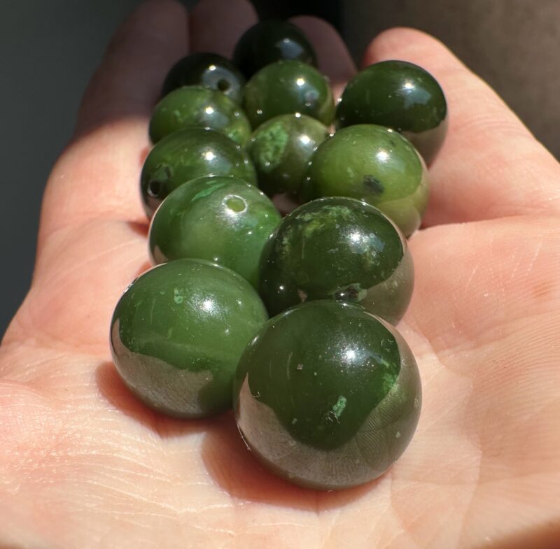 14mm Canadian Cassiar Jade Bead - Sold Individually