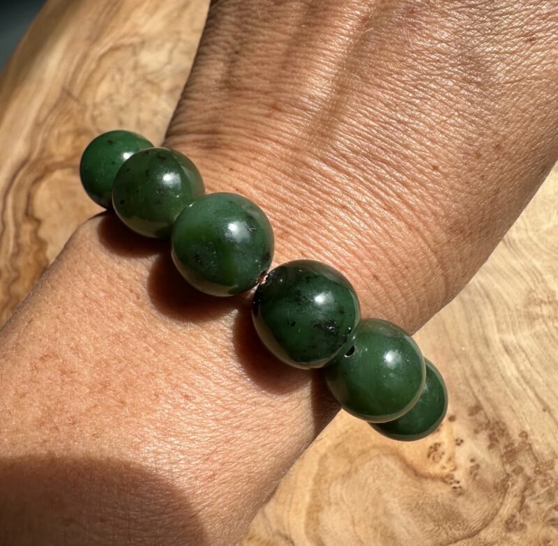 14mm Canadian Nephrite Jade Bead Bracelet* - Image 4