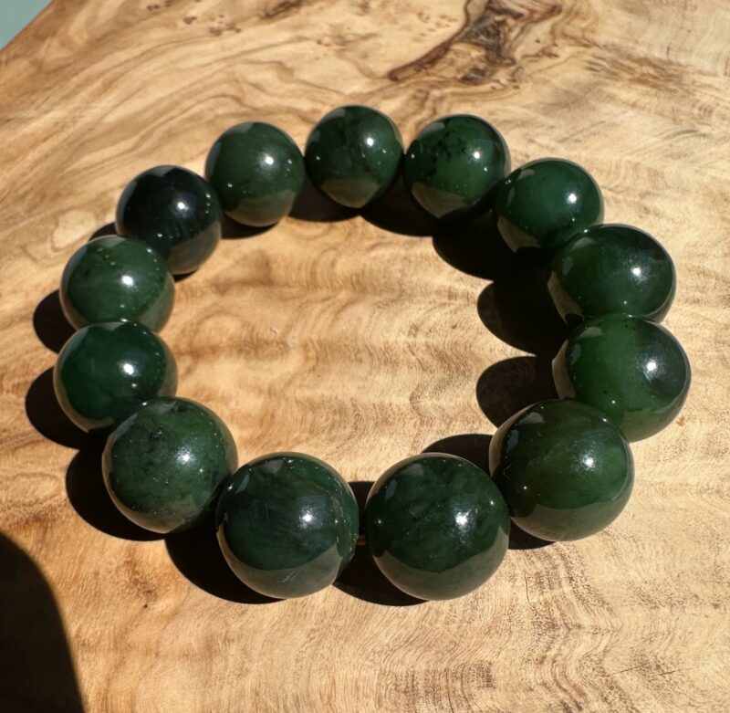 16mm Canadian Nephrite Jade Bead Bracelet* - Image 8