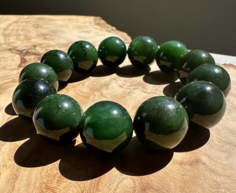 16mm Canadian Nephrite Jade Bead Bracelet* - Image 7