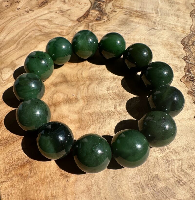 16mm Canadian Nephrite Jade Bead Bracelet* - Image 6