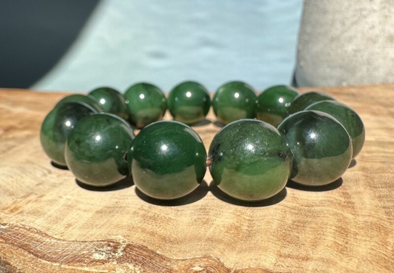 16mm Canadian Nephrite Jade Bead Bracelet* - Image 2