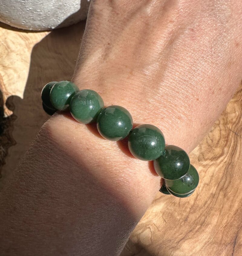 12mm Canadian Nephrite Jade Bead Bracelet* - Image 5